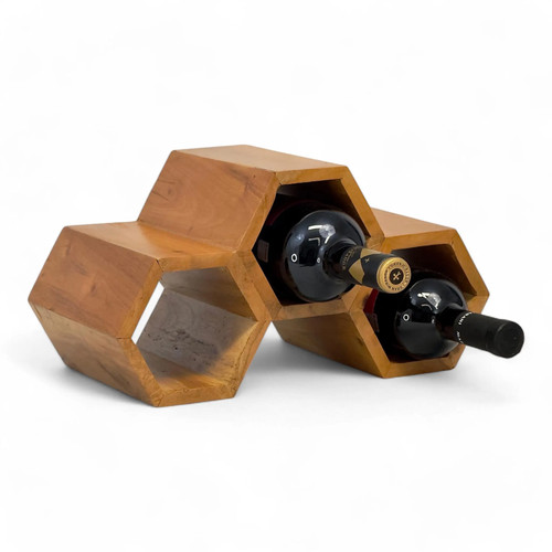 Teakholz weinregal flaschen - teakholz,