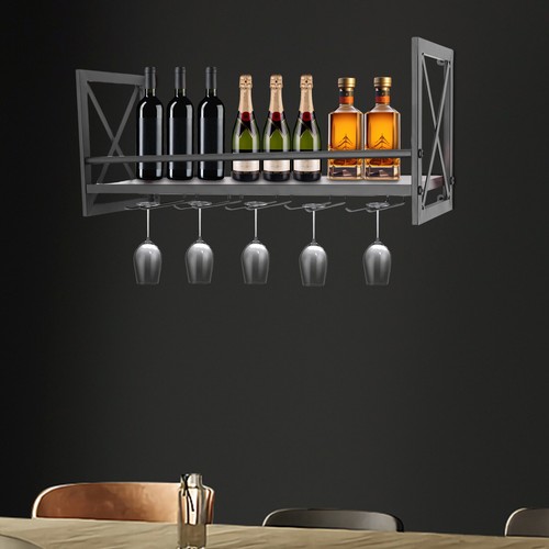 Glas weinregal vintage wandbar - vintage,