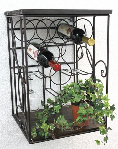 Weinregal metall holz wand - weinregal,