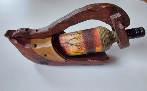 Weinflaschenhalter holzschuh - weinflaschenhalter,,