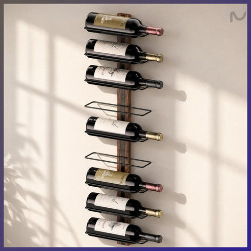 Weinregal wand schwarz metall - schwarz,